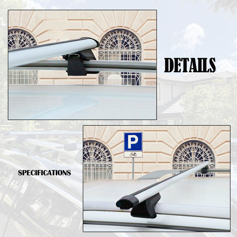 2 x Aluminum Cross Bars With Raised Roof Rail Fit For Toyota RAV4 2000-2005/2013-2019 RRCB-TA001 - Machter