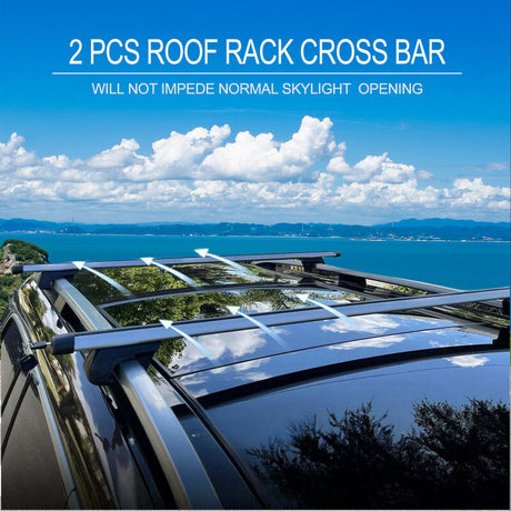 2 x Aluminum Cross Bars With Raised Roof Rail Fit For Toyota RAV4 2000-2005/2013-2019 - Machter