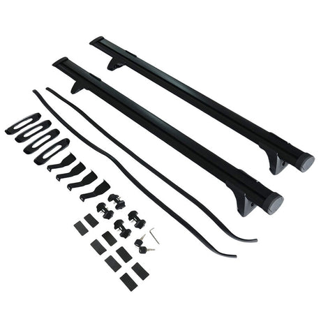 2 x Roof Rack Cross Bars Black Fit For Toyota Hilux Dual Cab 4 Door 2012-2024 - Machter