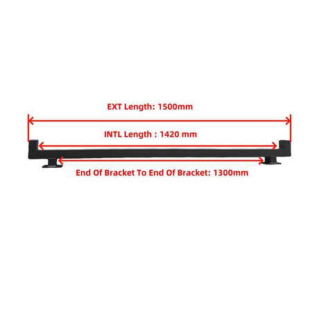 1500mm Wide Roof Bars Bolt On Rack Cab Ute Canopy And Toolbox Flat Steel - Machter