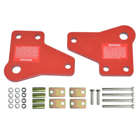 2Pieces Front Recovery Heavy Duty Tow Point Kit 3250 KG Hitch Fit For Toyota Hilux KUN26 2005-2015 N70 RED - Machter
