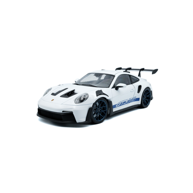 2024 Porsche 911 GT3 RS White with Blue Stripes Diecast Model Car 1:18 Scale (Approx. 25cm) Collectible | Universal Auto Spares