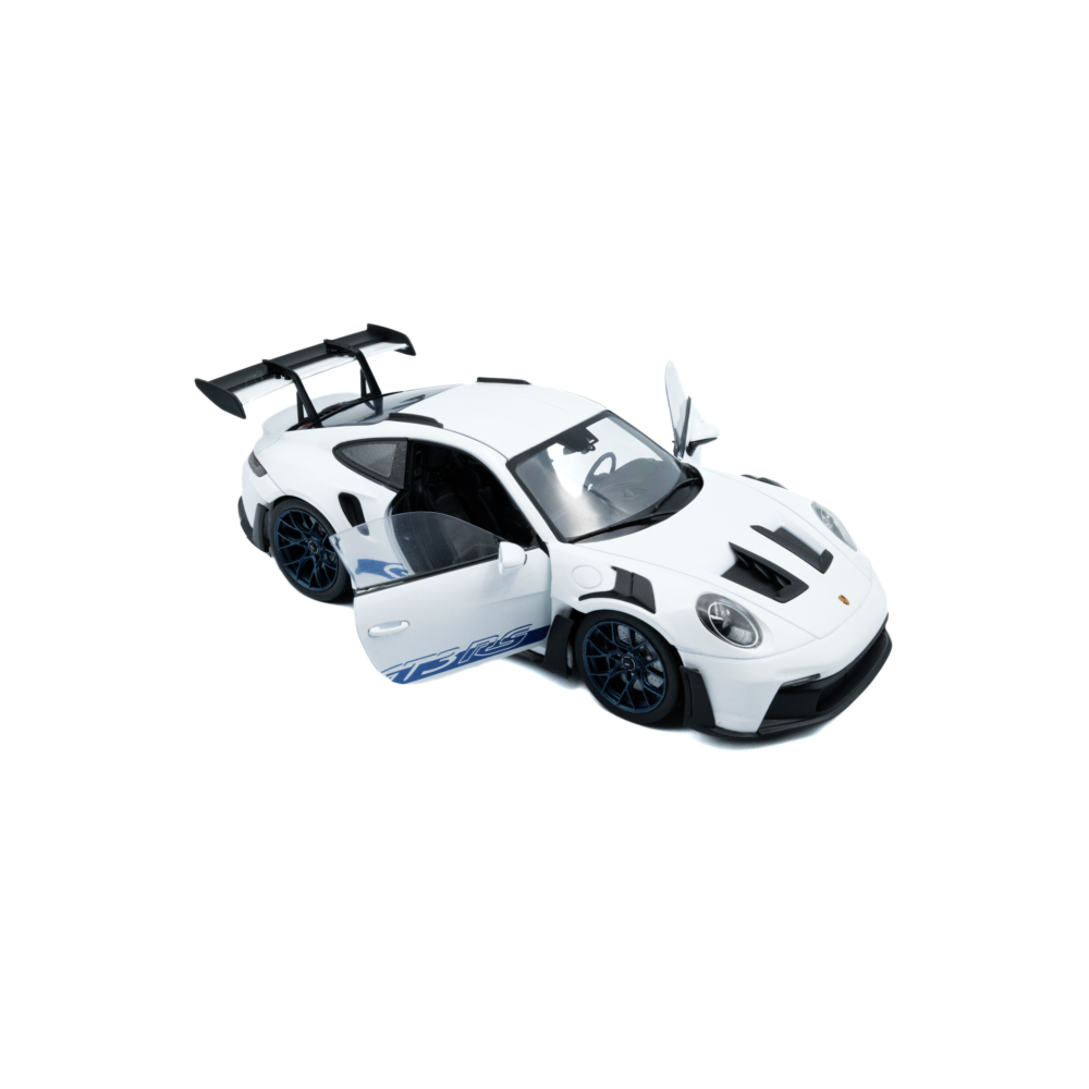 2024 Porsche 911 GT3 RS White with Blue Stripes Diecast Model Car 1:18 Scale (Approx. 25cm) Collectible | Universal Auto Spares