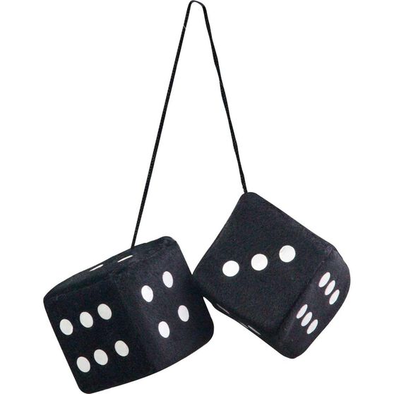 Groovy Fluffy Dice Red, White, Pink, Black & Blue - JetCo Black