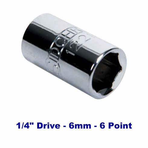 Socket 1/4" Drive 6mm 6-Point - Sidchrome | Universal Auto Spares