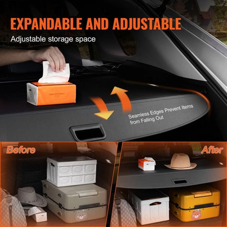 Rear Trunk Cargo Security Cover Shade Fit For Toyota RAV4 2019-2024 - Machter