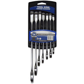 Flexible Ratchet Spanner Set Combination 7 Piece Metric - Tool King