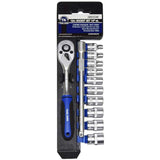 Socket & Ratchet Set 12 Piece MET 1/4" Drive 150mm Extension Bar - Tool King