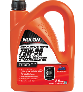 Semi Synthetic 75W-90 Smooth Shift Manual Gearbox & Transaxle Oil - Nulon 2.5