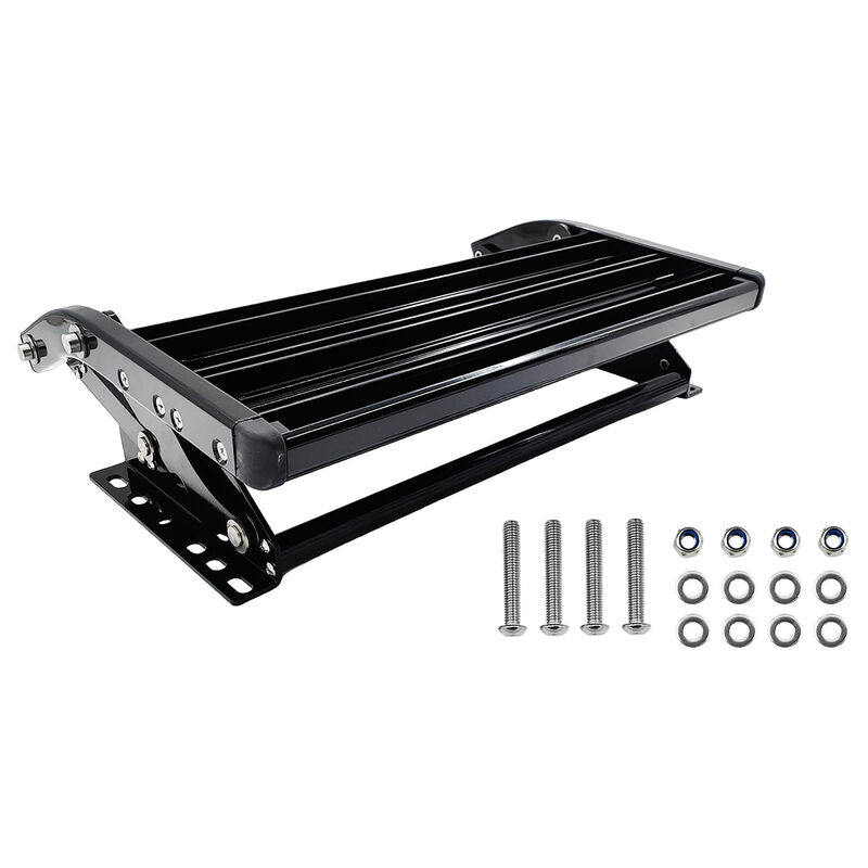 Single Caravan Step With Screws Kit Aluminium Black Pull Out Folding 550mm Fit For RV STEP-002 - Machter
