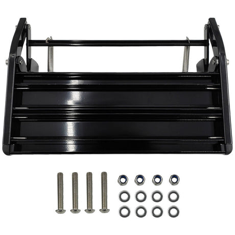 Single Caravan Step With Screws Kit Aluminium Black Pull Out Folding 550mm Fit For RV - Machter