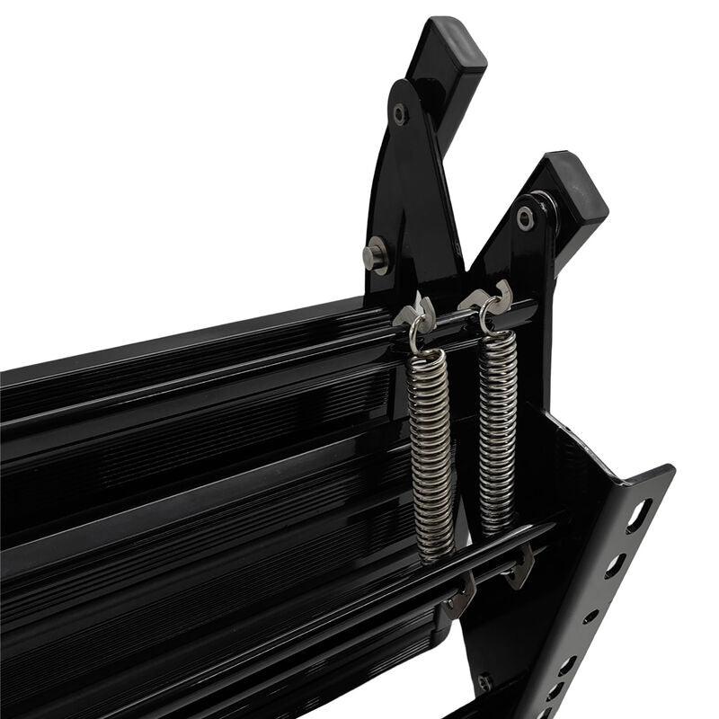 Double Caravan Step With Screws Kit Aluminum Black Pull Out Folding Fit For RV Camper Trailer STEP-003 - Machter