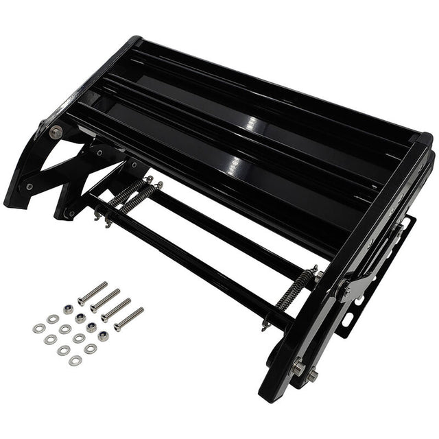 Double Caravan Step With Screws Kit Aluminum Black Pull Out Folding Fit For RV Camper Trailer STEP-003 - Machter