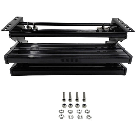 Double Caravan Step With Screws Kit Aluminum Black Pull Out Folding Fit For RV Camper Trailer STEP-003 - Machter