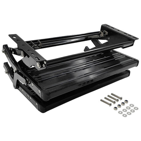Double Caravan Step With Screws Kit Aluminum Black Pull Out Folding Fit For RV Camper Trailer STEP-003 - Machter