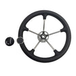 13-1/2'' Inch 5-Spoke Destroyer Style Boat Steering Wheel With Knob & Center Cap SWHEEL-BT01 - Machter
