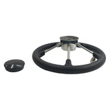 13-1/2'' Inch 5-Spoke Destroyer Style Boat Steering Wheel With Knob & Center Cap - Machter