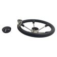 13-1/2'' Inch 5-Spoke Destroyer Style Boat Steering Wheel With Knob & Center Cap - Machter