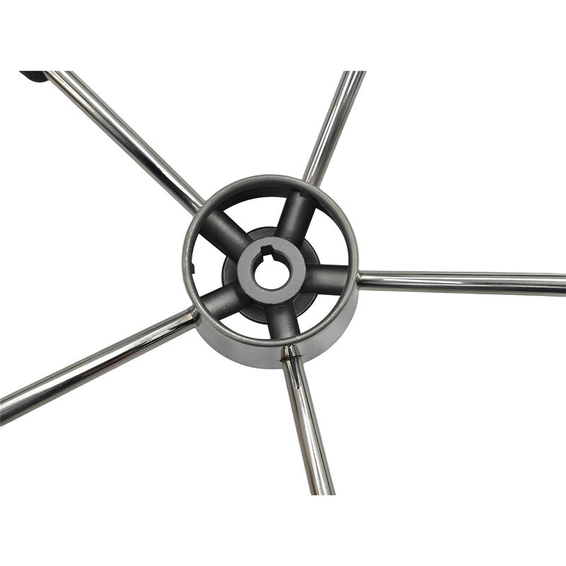 13-1/2'' Inch 5-Spoke Destroyer Style Boat Steering Wheel With Knob & Center Cap SWHEEL-BT01 - Machter