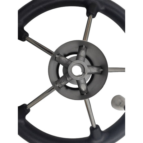 13-1/2'' Inch 5-Spoke Destroyer Style Boat Steering Wheel With Knob & Center Cap - Machter