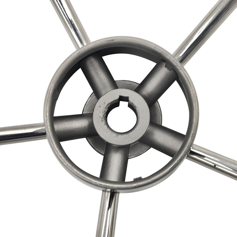 5 Spoke 13-1/2 Inch 13.5'' Destroyer Style Stainless Boat Steering Wheel With Knob - Machter