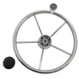 5 Spoke 13-1/2 Inch 13.5'' Destroyer Style Stainless Boat Steering Wheel With Knob SWHEEL-BT02 - Machter