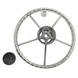 5 Spoke 13-1/2 Inch 13.5'' Destroyer Style Stainless Boat Steering Wheel With Knob - Machter