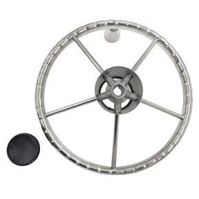 5 Spoke 13-1/2 Inch 13.5'' Destroyer Style Stainless Boat Steering Wheel With Knob - Machter