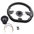 Golf Cart Steering Wheel Fit For EZGO TXT RXV Valor Marathon Adapter Black Upgrade SWHEEL-EZGO - Machter