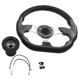 Golf Cart Steering Wheel Fit For EZGO TXT RXV Valor Marathon Adapter Black Upgrade SWHEEL-EZGO - Machter
