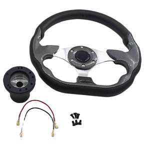 Golf Cart Steering Wheel Fit For EZGO TXT RXV Valor Marathon Adapter Black Upgrade SWHEEL-EZGO - Machter