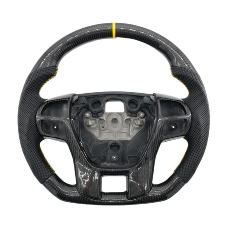 Steering Wheel Leather + Carbon Fibre Yellow Line Fit For Ford Ranger PX2 PX3 Everest UA SWHEEL-FD001 - Machter