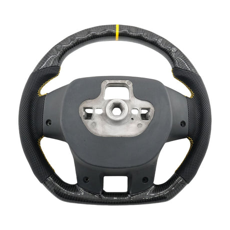 Steering Wheel Leather + Carbon Fibre Yellow Line Fit For Ford Ranger PX2 PX3 Everest UA SWHEEL-FD001 - Machter
