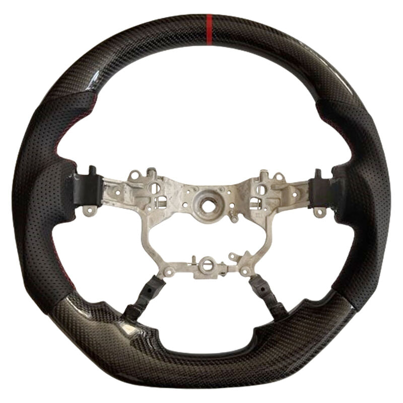 Carbon Fiber Steering Wheel Red Strip Fit For Toyota LandCruiser 200 Series VDJ200 URJ202 2016-2021 SWHEEL-TA001 - Machter