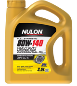 Full Synthetic 80W-140 Heavy Duty Limited Slip Differential Oil 2.5L - Nulon