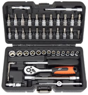 46 Piece Socket, Ratchet & Bits Set - PKTool