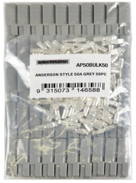 12V Anderson Style Plug 50 Pack 50Amp Grey AP50BULK50 - VoltFlow