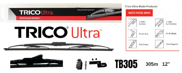 Ultra OEM Quality Blade Assembly 305MM 12" (Single) TB305 - Trico | Universal Auto Spares