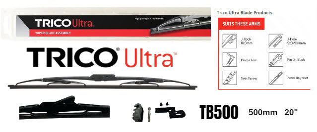 Ultra OEM Quality Blade Assembly 500MM 20" (Single) TB500 - Trico | Universal Auto Spares