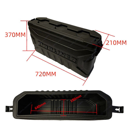 1 x Ute Tub Storage Box Side Universal Side Back Tool Box Lockable Trailer Black - Machter