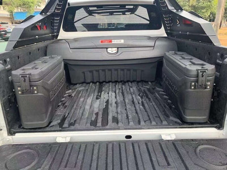 1 x Ute Tub Storage Box Side Universal Side Back Tool Box Lockable Trailer Black - Machter