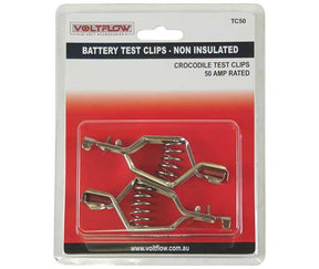 Testing/Crocodile Clips 50 AMP Non-Insulated - VoltFlow