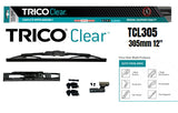 Clear Trade Quality Blade Assembly 305MM 12" (Single) (EU-12-300) TCL305 - Trico | Universal Auto Spares