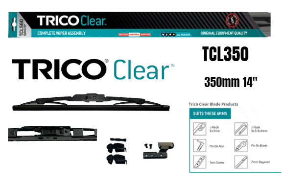 Clear Trade Quality Blade Assembly 350MM 14" (Single) TCL350 - Trico | Universal Auto Spares