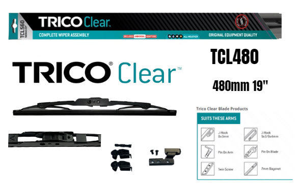 Clear Conventional Wiperblade 480MM 19" TCL480 - Trico | Universal Auto Spares