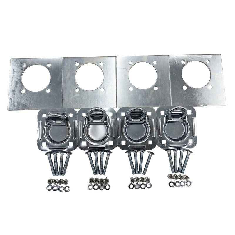 4 Sets Tie Down Lashing Ring & Backing Plates With Bolts Ute Trailer Zinc Plated TDBP-001 - Machter