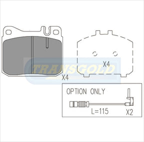 Brake Pads Front Fits Mercedes '72-79 - Transgold | Universal Auto Spares