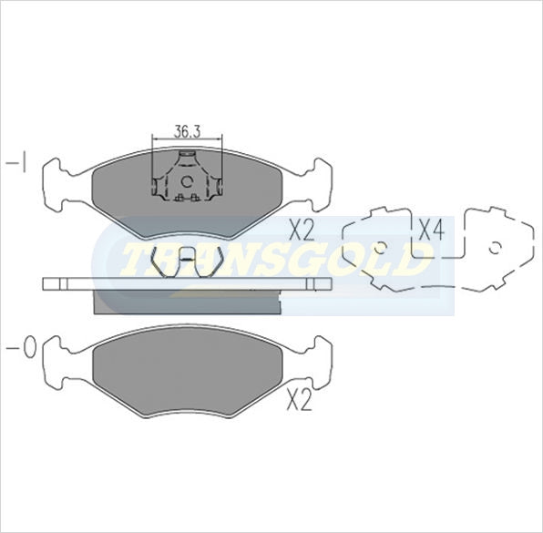 Brake Pads Front Fits Ford Escort, Fiesta 1980-1990 TG0212N - Transgold | Universal Auto Spares