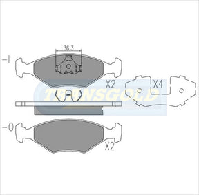Brake Pads Front Fits Ford Escort, Fiesta 1980-1990 TG0212N - Transgold | Universal Auto Spares
