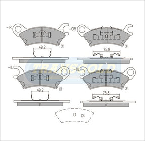 Brake Pads Front Fits Mazda 929 TG0278N - Transgold | Universal Auto Spares